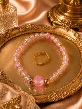Golden Age Pink Bracelet & Ring Set 9”